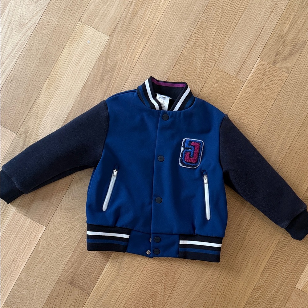 Jacadi Navy and Black Kids Jacket with Patch